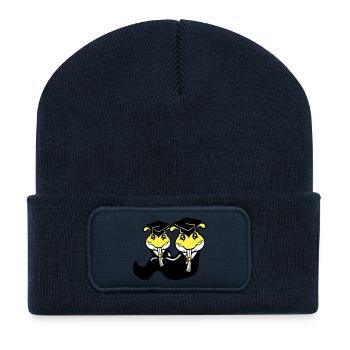 2 chenilles certificat de fin d'études secondaires diplôme d'études secondaires obtenu - Beanie recyclé à patch - bleu marine - Devant