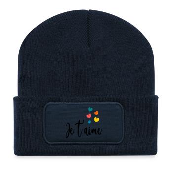 LOVE. COUPLE. JUST MARRIED. EVJF. VALENTINE'S DAY. - Recycled Patch Beanie - french navy - Front