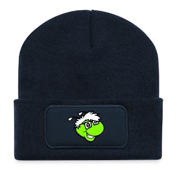 Nerd Caterpillar Intelligent Geek Worm Horn-rimmed Glasses Smart - Recycled Patch Beanie - french navy - Front