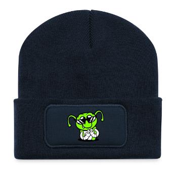 Caterpillar Middle Finger Insult Hole Sunglasses - Recycled Patch Beanie - french navy - Front