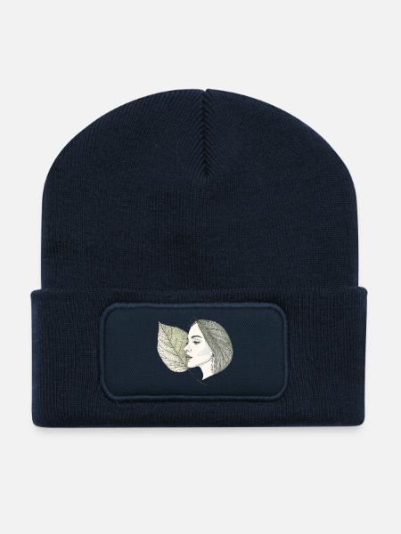 Die Natur ist ein Geisteszustand - Achtsamkeit T-Shirt - Recycelte Patch Beanie - French Navy