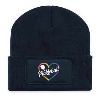 Coeur Pickleball - Beanie recyclé à patch - bleu marine - Devant