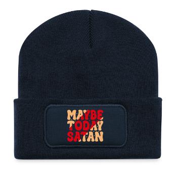Vielleicht heute Satan - Recycelte Patch Beanie - French Navy - Vorne