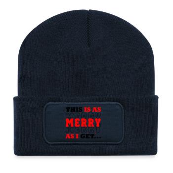 C’est aussi joyeux que moi - Beanie recyclé à patch - bleu marine - Devant