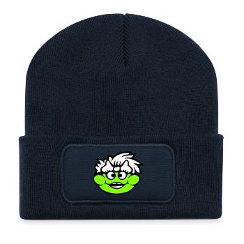 Frosch Frau Hübsch Kröte Lustig Weiblich Mädchen - Recycelte Patch Beanie - French Navy - Vorne