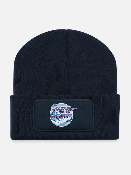 Winter, Berge, Schnee - Recycelte Patch Beanie - French Navy