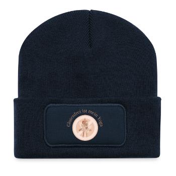 Glutenfrei ist mein Yoga - Recycelte Patch Beanie - French Navy - Vorne