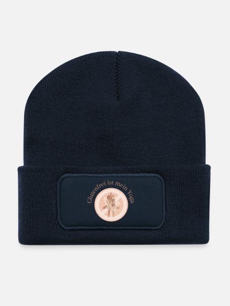Glutenfrei ist mein Yoga - Recycelte Patch Beanie - French Navy