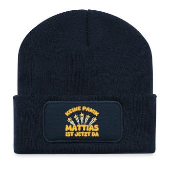 First name Mattias - Recycled Patch Beanie - french navy - Front