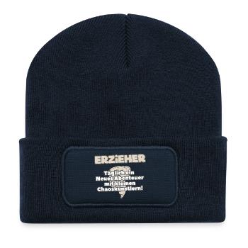 Éducateurs Aventures quotidiennes avec des artistes du chaos - Beanie recyclé à patch - bleu marine - Devant