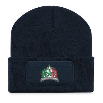 Italienischer Stolz mit Flammenstern - Recycelte Patch Beanie - French Navy - Vorne
