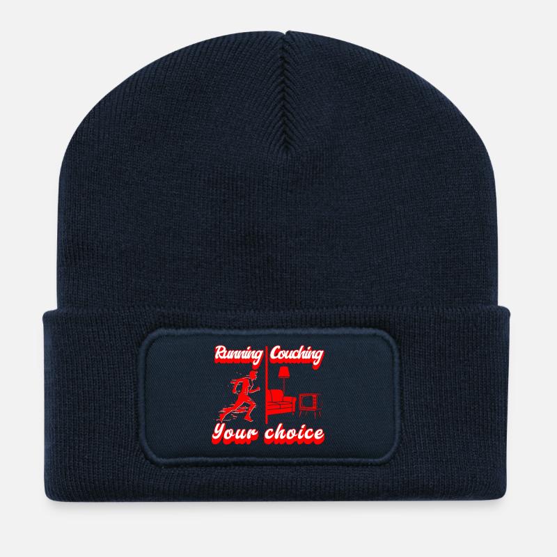 Running oder Couching? Du hast die Wahl - Recycelte Patch Beanie - French Navy