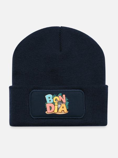 Geschenk Katalanische Kultur Gut Dia Ausdruck Region - Recycelte Patch Beanie - French Navy