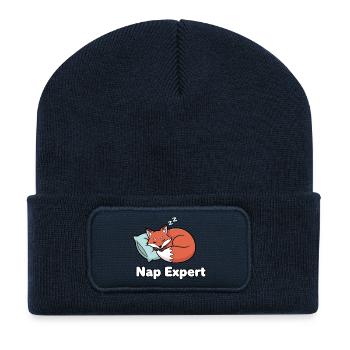 Nap-Experte Fuchs - Recycelte Patch Beanie - French Navy - Vorne