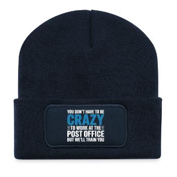 Funny Mail Carrier Postal Post Office Worker - Recycled Patch Beanie - french navy - Front