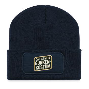 Gurke Das Ist Mein Gurken Kostüm Fasching Karneval - Recycelte Patch Beanie - French Navy - Vorne