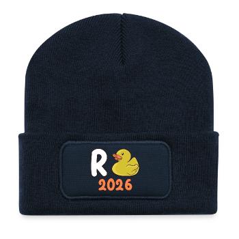 Rente 2026 Ente Rentner 2026 Ruhestand Pension - Recycelte Patch Beanie - French Navy - Vorne
