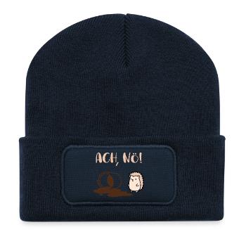Kaffee Laune Tag Igel - Recycelte Patch Beanie - French Navy - Vorne