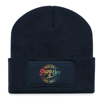 Opa Vatertagsgeschenk Ideen Papa Daddy Vatertag - Recycelte Patch Beanie - French Navy - Vorne