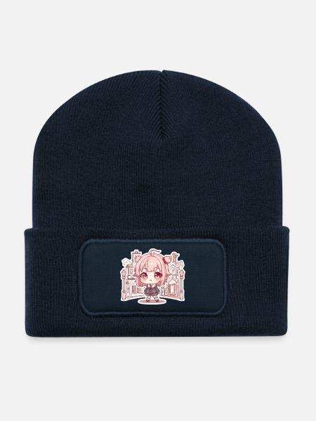Pastellkawaii Stadtmädchen - Recycelte Patch Beanie - French Navy