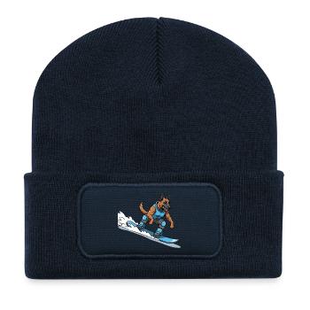 Surfer Dog German Shepherd Wave - Recycled Patch Beanie - french navy - Front