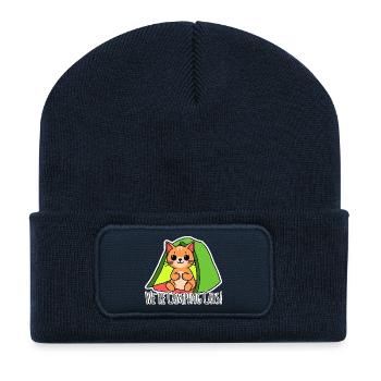We are camping Cats! Cute cats in the tent - Recycled Patch Beanie - french navy - Front