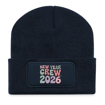 Équipe du Nouvel An 2026 - Beanie recyclé à patch - bleu marine - Devant