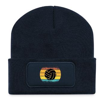 Joueur de Volleyball Vintage Homme Femme Beach - Beanie recyclé à patch - bleu marine - Devant