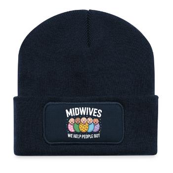 Hebammenhilfe Neugeborene Helden - Recycelte Patch Beanie - French Navy - Vorne