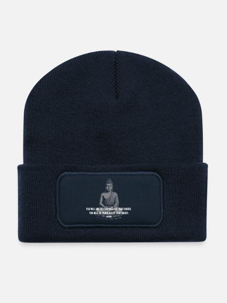 Buddha Calm Zitat-Tee - Recycelte Patch Beanie - French Navy