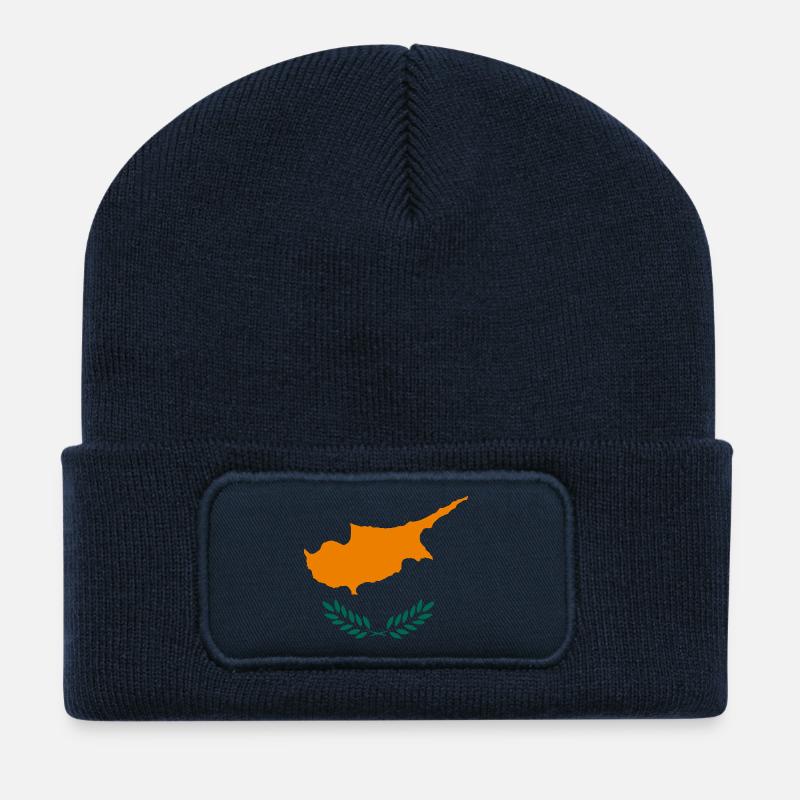 Zypern Flagge Republik Zypern Fahne Cyprus - Recycelte Patch Beanie - French Navy