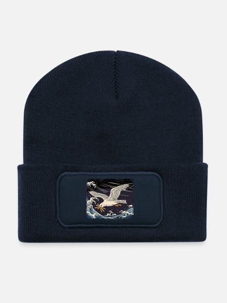 Möwen stiehlt Fries Lustig - Recycelte Patch Beanie - French Navy