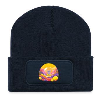 Koala dans le Pays des Merveilles de la Boule de Verre - Beanie recyclé à patch - bleu marine - Devant