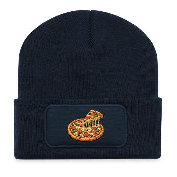 Pizza Motif - Recycled Patch Beanie - french navy - Front