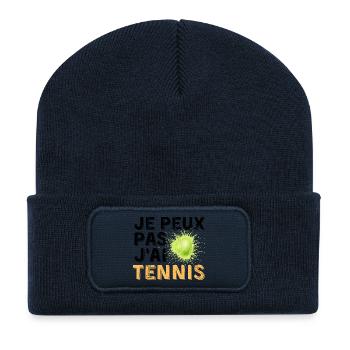 Graphic Original Je Peux Pas J'Ai Tennis - Beanie recyclé à patch - bleu marine - Devant