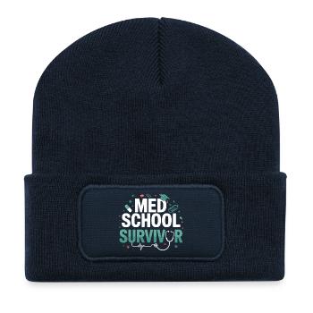 Med School Survivor - Recycelte Patch Beanie - French Navy - Vorne