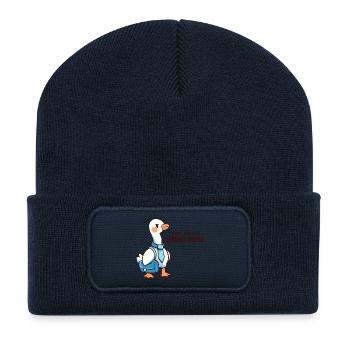 Today I Will be a Serious Goose - Recycled Patch Beanie - french navy - Front