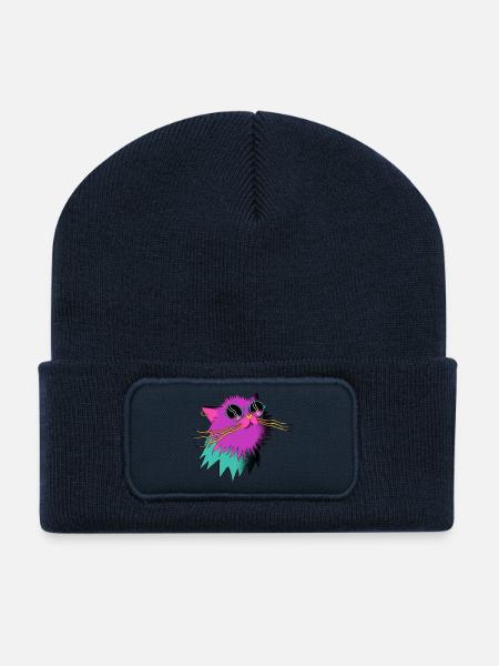 Party_Cat - Recycelte Patch Beanie - French Navy