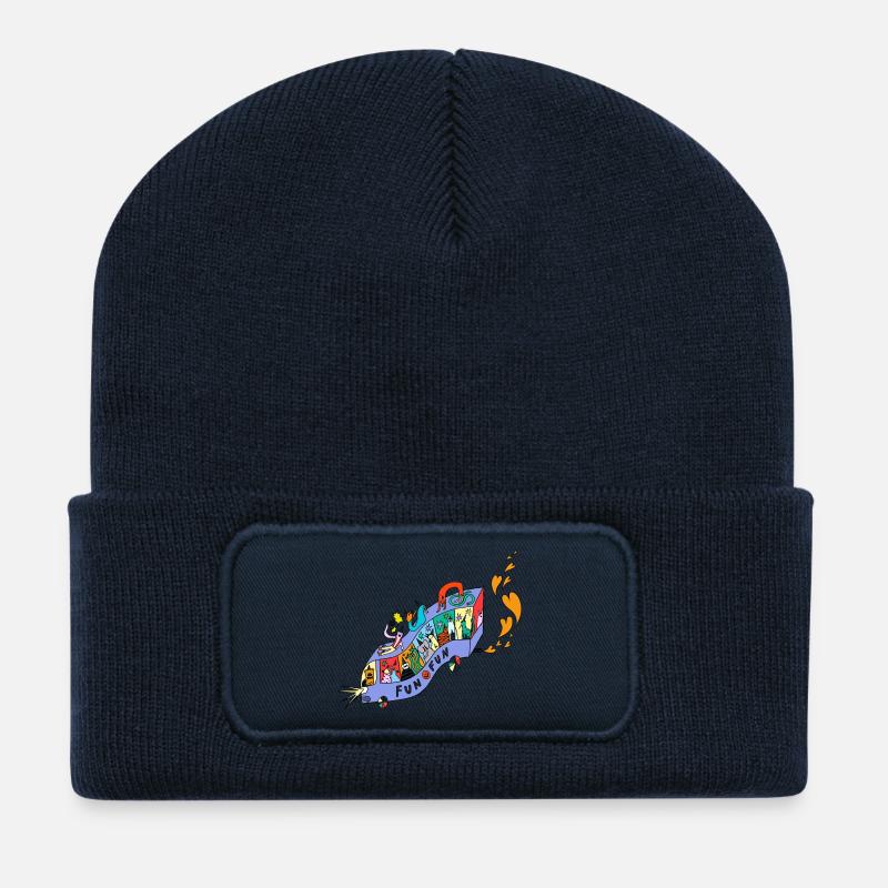 FUN_FUN_EXPRESS - Beanie recyclé à patch - bleu marine