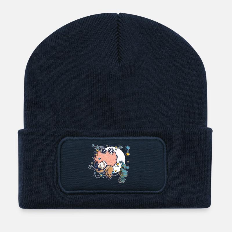 Cerveau & Hippocampe - Beanie recyclé à patch - bleu marine
