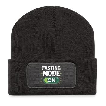 Activation du mode jeûne - Beanie recyclé à patch - charbon - Devant