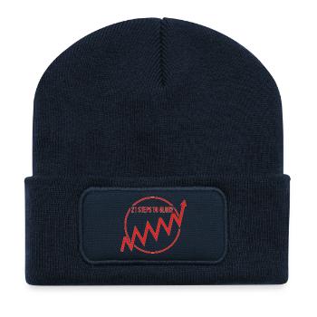 Alpe d'Huez 21 Hairpins Cycling Art - Recycled Patch Beanie - french navy - Front