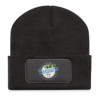 Bolzano, Trentin, Tyrol du Sud, Italie, souvenir vintage - Beanie recyclé à patch - charbon - Devant