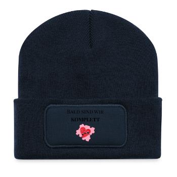bald_sind_wir_komplett_mit_puzzle_Herz - Recycelte Patch Beanie - French Navy - Vorne