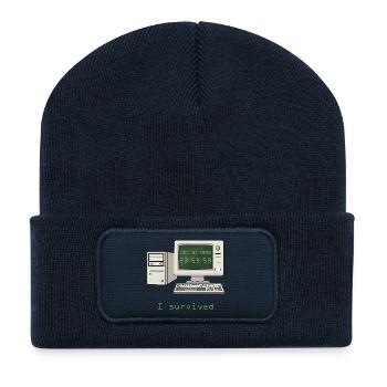 I Survived Y2K - Recycled Patch Beanie - french navy - Front