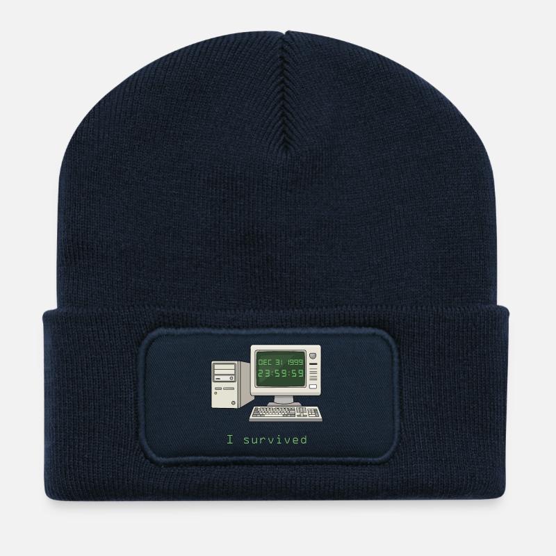 Ich habe Y2K überlebt - Recycelte Patch Beanie - French Navy