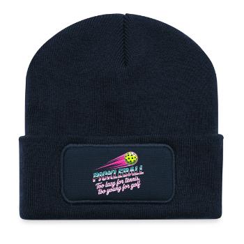 Pickleball Spieler Too Lazy For Tennis Pickleball - Recycelte Patch Beanie - French Navy - Vorne
