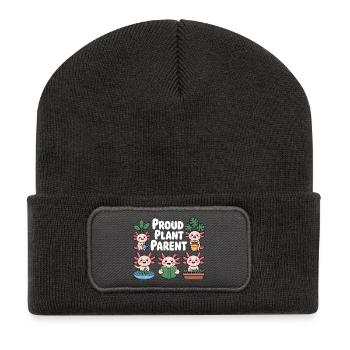 Axolotl Pflanzen Shirt Proud Plant Parent Geschenk - Recycelte Patch Beanie - Dunkelgrau - Vorne