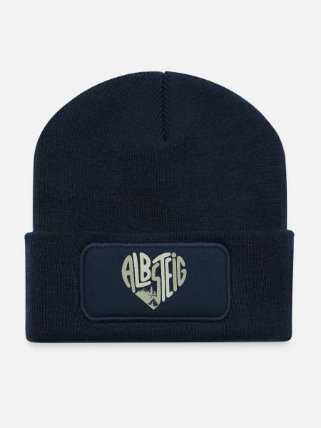 Albsteig Herz Bergwald - Recycelte Patch Beanie - French Navy