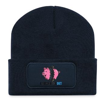 Carbon Fiber Diet Pig - Recycled Patch Beanie - french navy - Front